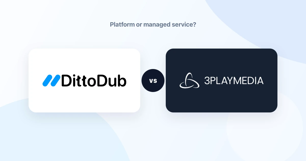 DittoDub and 3Play Media logos compared side by side