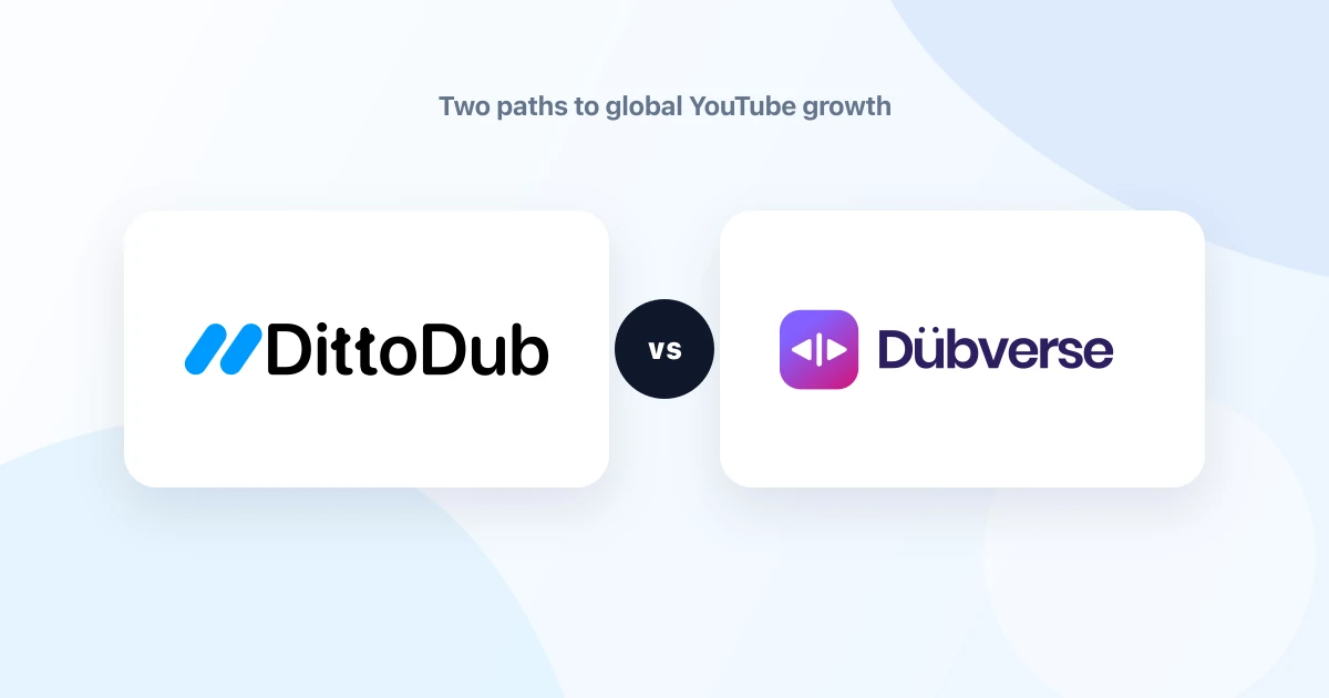 DittoDub and Dubverse logos compared for YouTube creators