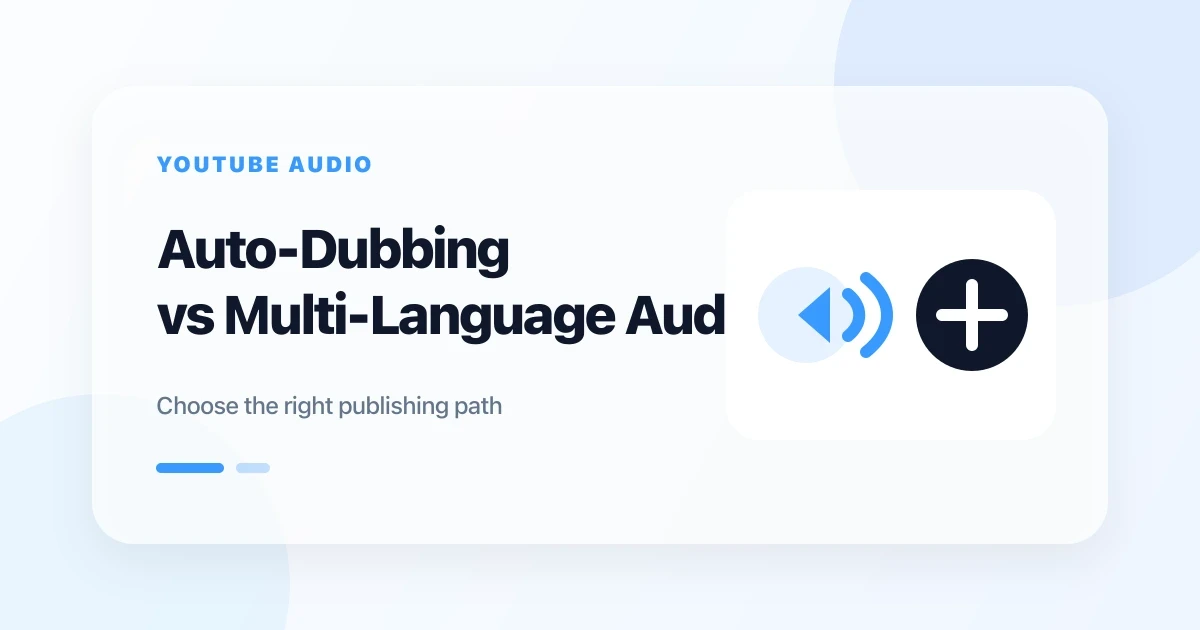 A YouTube creator comparing automatic dubbing with creator-supplied Multi-Language Audio tracks